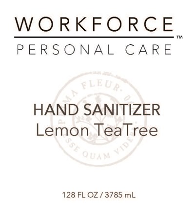 WORKFORCE LTT gal front.jpg Lemon Tea Tree 128oz front label - WORKFORCE LTT gal front